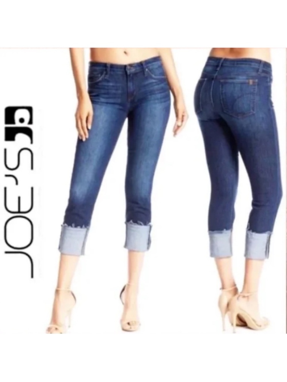 JOE’s Jeans Distressed Cuffed Hem Crop Capri Jeans Y2K Low Ride Mid Wash Size 26
